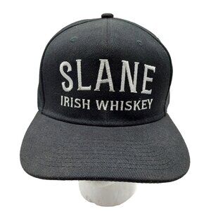 SLANE IRISH WHISKEY Adjustable Strapback Black Hat Embroidered
